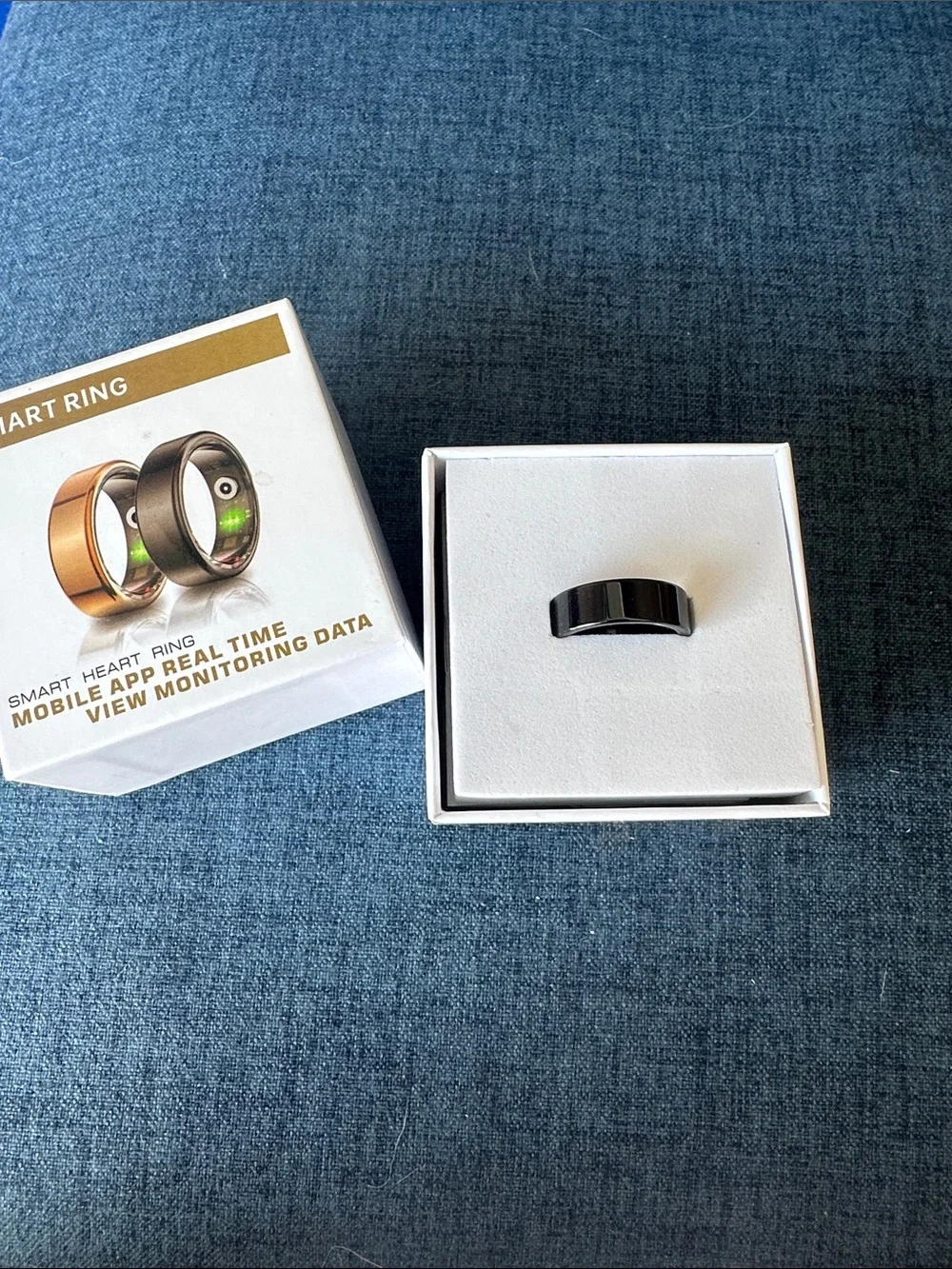 Smart Heart Ring with Mobile App – Gold and Black